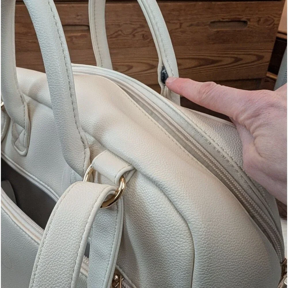 Ayla & Co Full-Size Diaper Bag Backpack White Ivory
